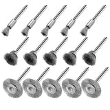 EASYIKI 15 Pieces Stainless Steel Wire Brushes, Wire Brush Wheel, Steel Wire Polishing Wheel Kits for Dremel Rotary Tools (1/8 Inch Shank) EASYIKI