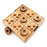 BSIRI Wooden Tic Tac Toe-Coffee Table Decor, Brain Teaser Puzzles for Adults, Unique Gifts for Kids, Classic Board Games for Adults and Family BSIRI