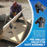 Gisafai 4 Pieces Steel Sawhorse Brackets with 220lb / 100kg Capacity (One Pair), Easy to Use Saw Horses Brackets Metal Brackets for Compact Storage, Gisafai