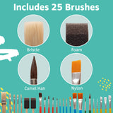 Artlicious Paint Brushes - Acrylic Paint Set and Detail Paint Brushes for Kids - Use with Craft, Watercolor, Oil, Gouache Paints, Face Art, Washable Artlicious