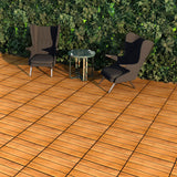Interlocking Deck Tile (Pack of 10, 12"x12") Acacia Hardwood Deck Tile, Interlocking Patio Tile in Solid Acacia Wooden Oiled Finish Waterproof All LOAQUA