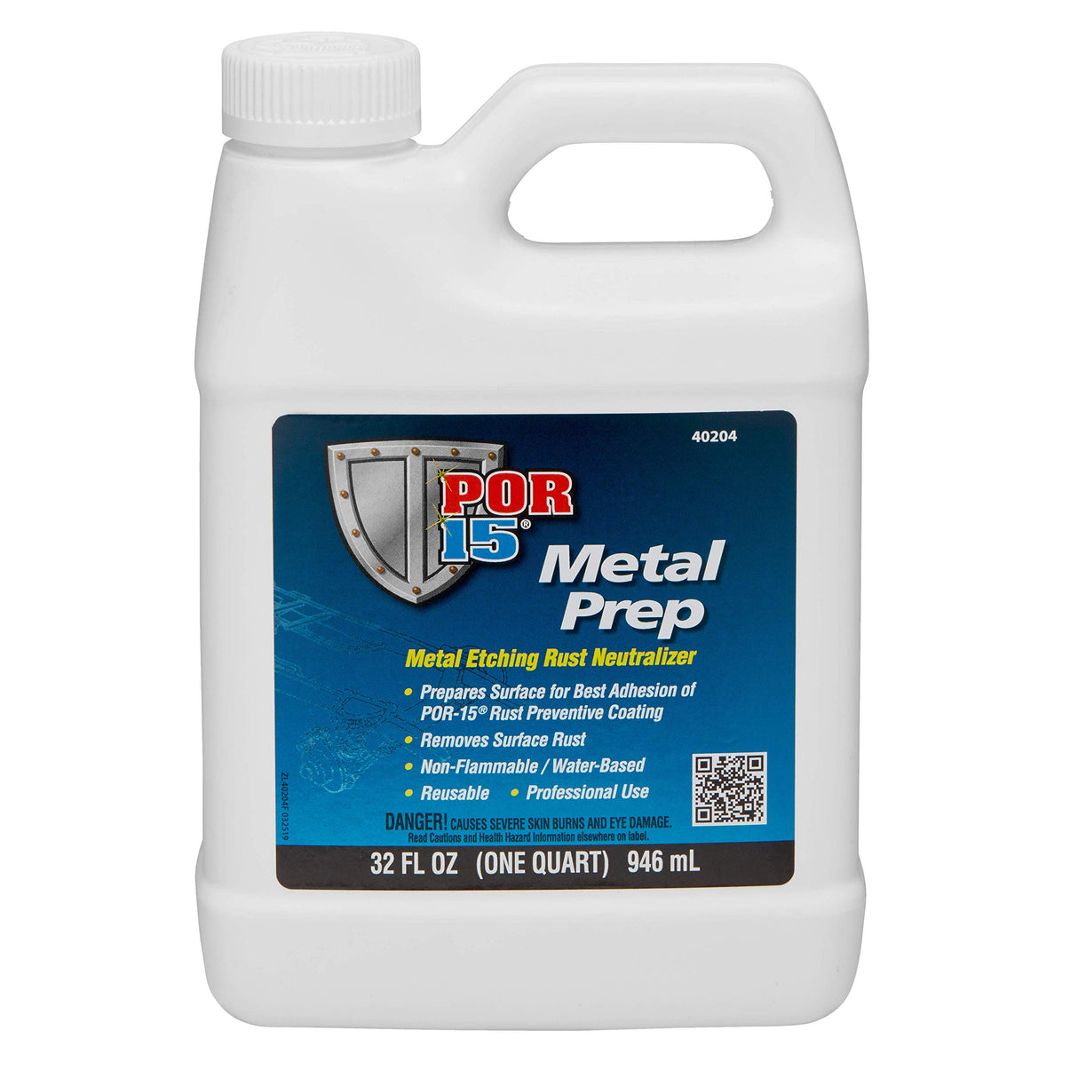 POR-15 Metal Prep, Metal Etching Rust Neutralizer, Non-flammable and Water-based, 32 Fluid Ounces, 1-quart POR-15