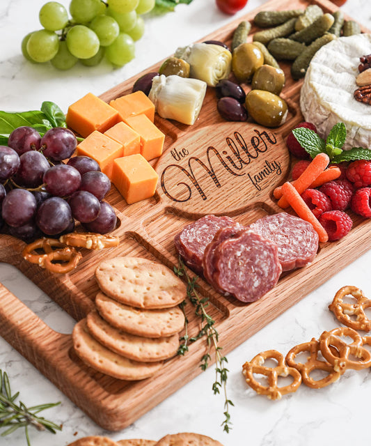 USA Made Personalized Charcuterie Board Engraved - Custom Charcuterie Board Personalized Cheese Board - Charcuterie Boards Personalized Large - - WoodArtSupply