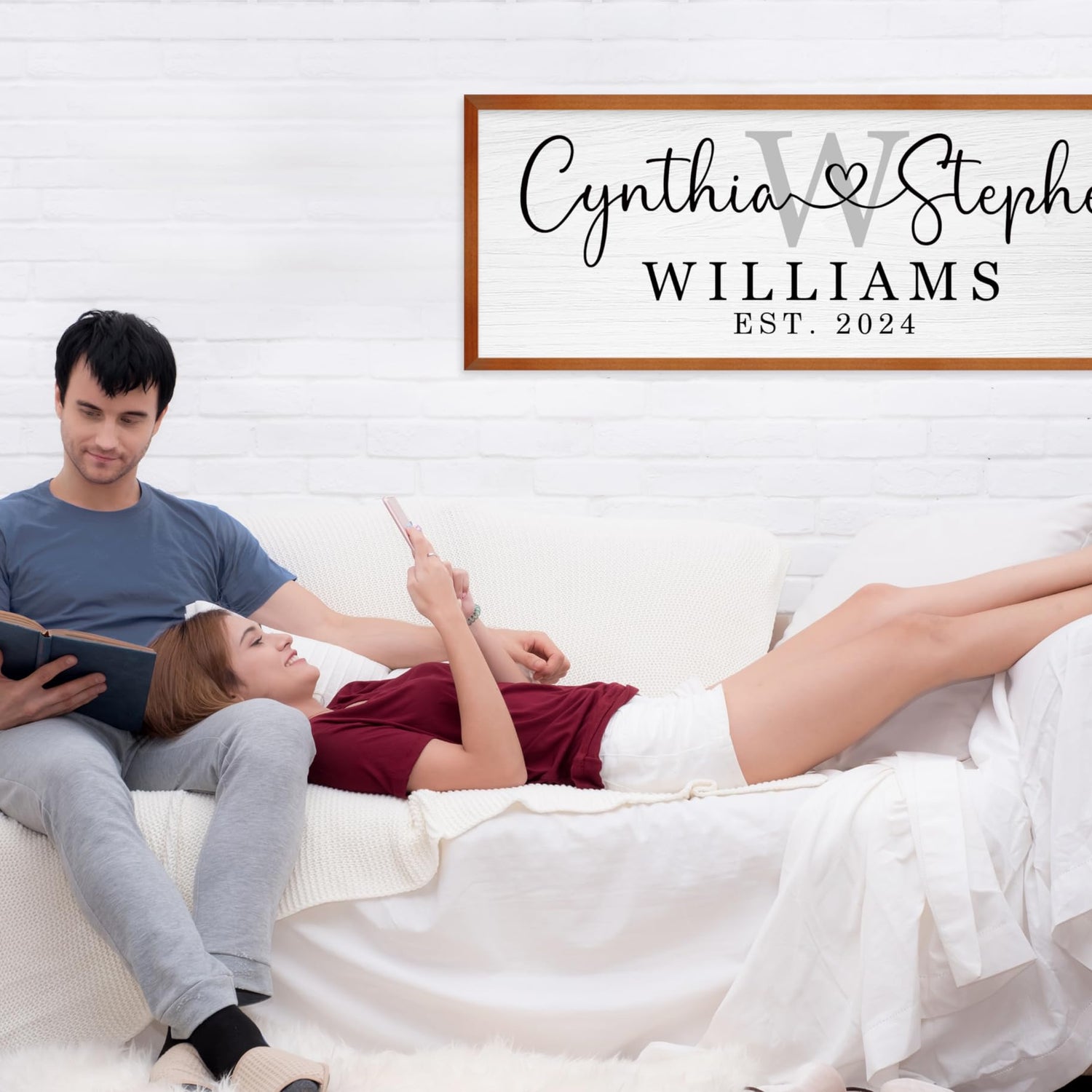 Personalized Framed Wooden Couple Name Sign Wedding Gifts for Couple Personalized Wooden Name Sign Personalized Wooden Couples Name Sign Farmhouse YCHARTSIGN