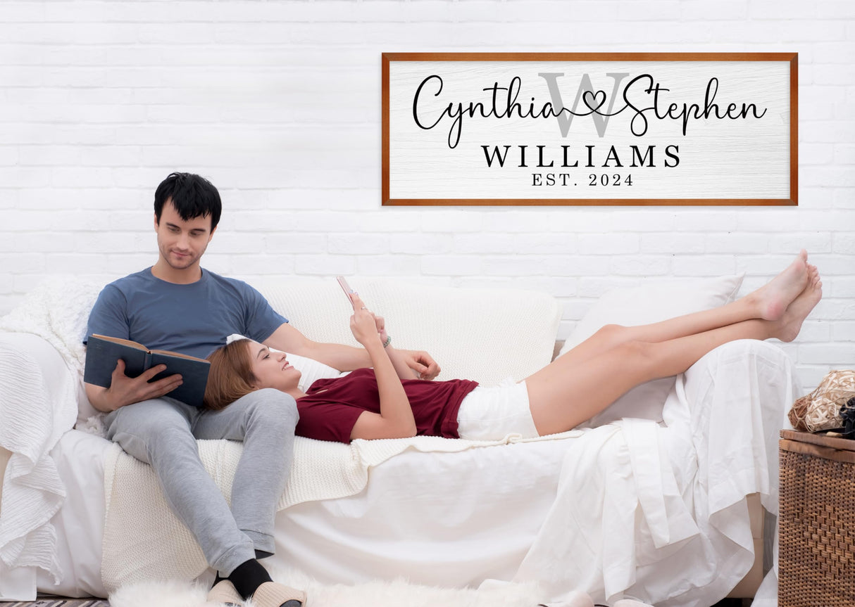 Personalized Framed Wooden Couple Name Sign Wedding Gifts for Couple Personalized Wooden Name Sign Personalized Wooden Couples Name Sign Farmhouse YCHARTSIGN