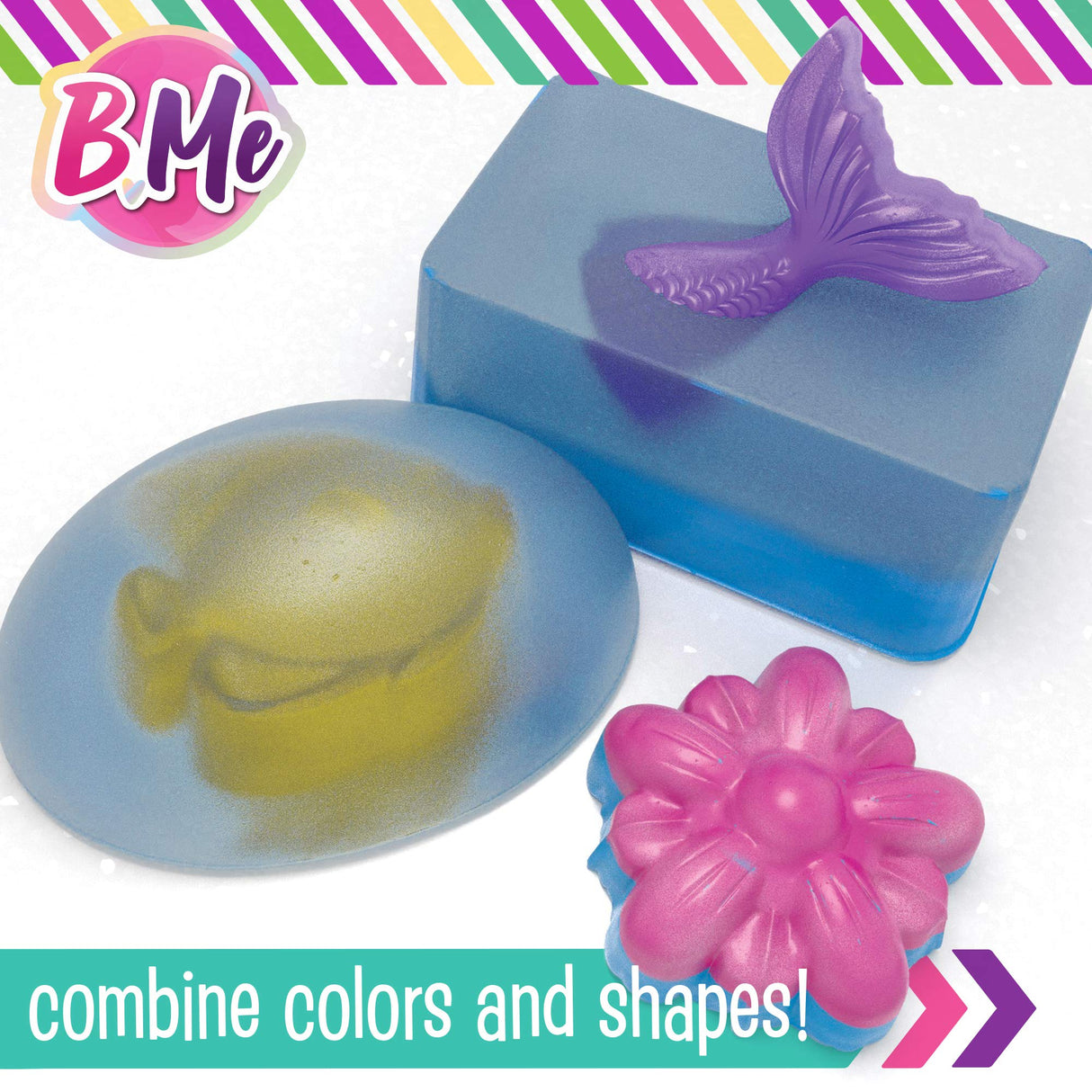 B Me Beginner Soap Making Craft Kits for Kids Girls Ages 6+ | Make 15+ Soap Shapes with 5 Different Scents | Make Your Own Soap Science Kits Toys B Me