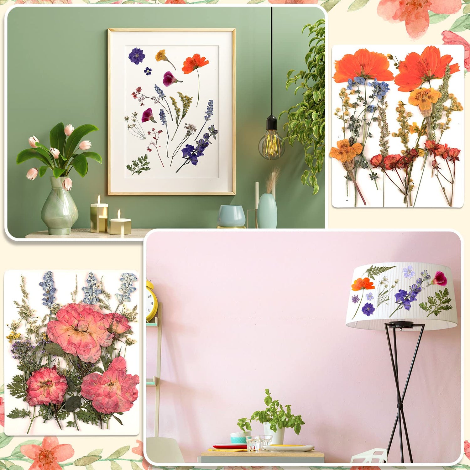 Pressed Flowers Bulk Dried Flower for Resin Mold, Dried Flower Leave Natural with Tweezer for Crafts Christmas DIY Gift Scrapbooking(Gorgeous Style) Nuanchu