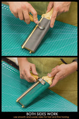 BeaverCraft LS5P1 Wood Carving Strop Wood Carving Gouge Hook Knife Sharpening Honing Tools Strop Stropping Kit Leather Paddle Strop Spoon Carving BeaverCraft