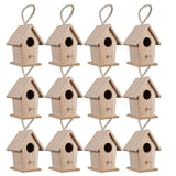 4.3" Traditional Birdhouse by Make Market - Unfinished Hanging Birdhouse Made of 100% Wood, Outdoor Nesting Boxes - Bulk 12 Pack Make Market