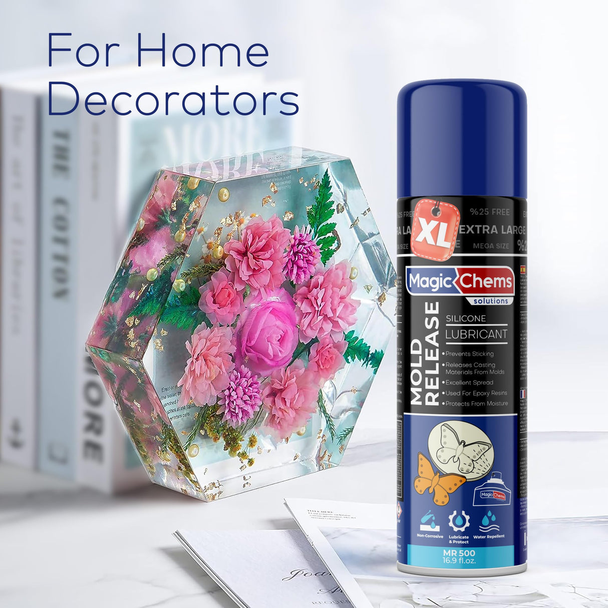 Mold Release, Silicone Mold Release Spray (16.9 fl oz / 500ml) Mold Release for Epoxy Resin and Candle Mold Release Spray (1 Pack Mega Size) Magic Chems