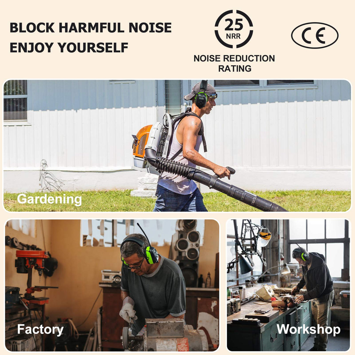 PROHEAR 033 Upgraded 5.3 Bluetooth Hearing Protection AM FM Radio Headphones, Noise Reduction Safety Earmuffs with Rechargeable 2000 mAH Battery, Ear PROHEAR