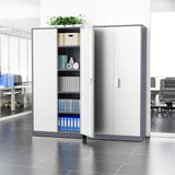 INTERGREAT Metal Storage Cabinet with Doors and Shelves, 72" Garage Storage Cabinet with Lock, Lockable Tool Steel Cabinet for Home Office, INTERGREAT