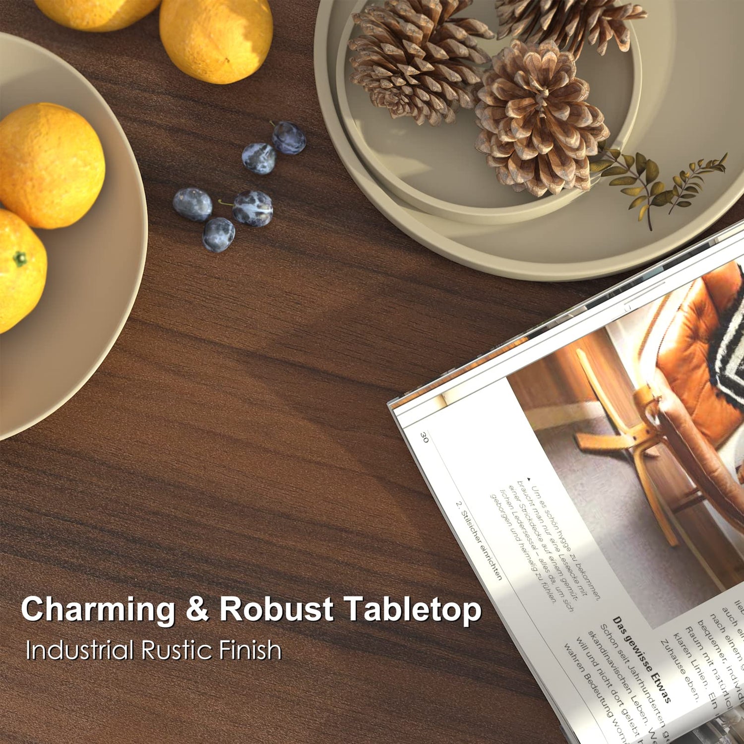 HAIOOU Coffee Table, Mid Century Modern Style Cocktail Table TV Stand with Drawer, Open Storage Shelf, Stable Floor-Anti-Scratching Pine Leg for HAIOOU