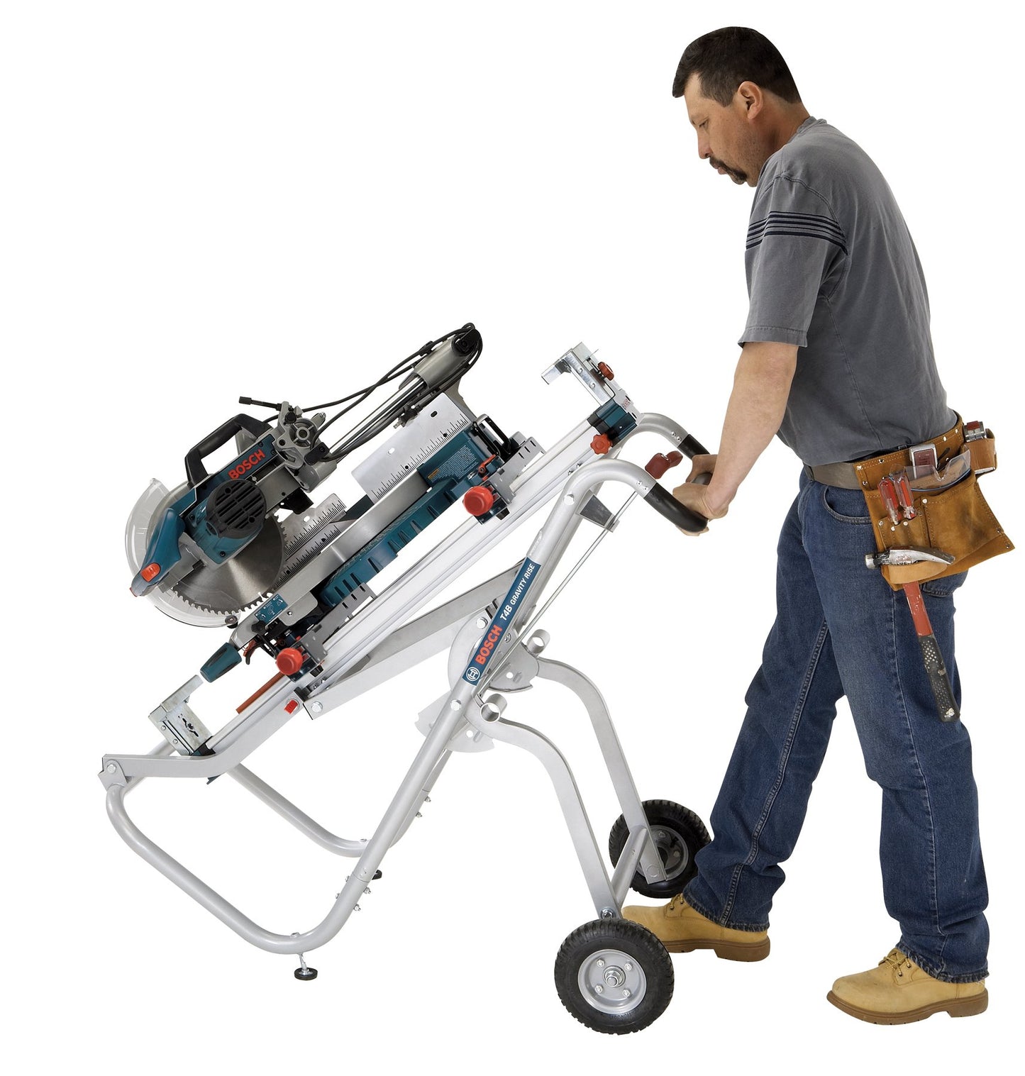 Bosch Portable Gravity-Rise Wheeled Miter Saw Stand T4B - WoodArtSupply