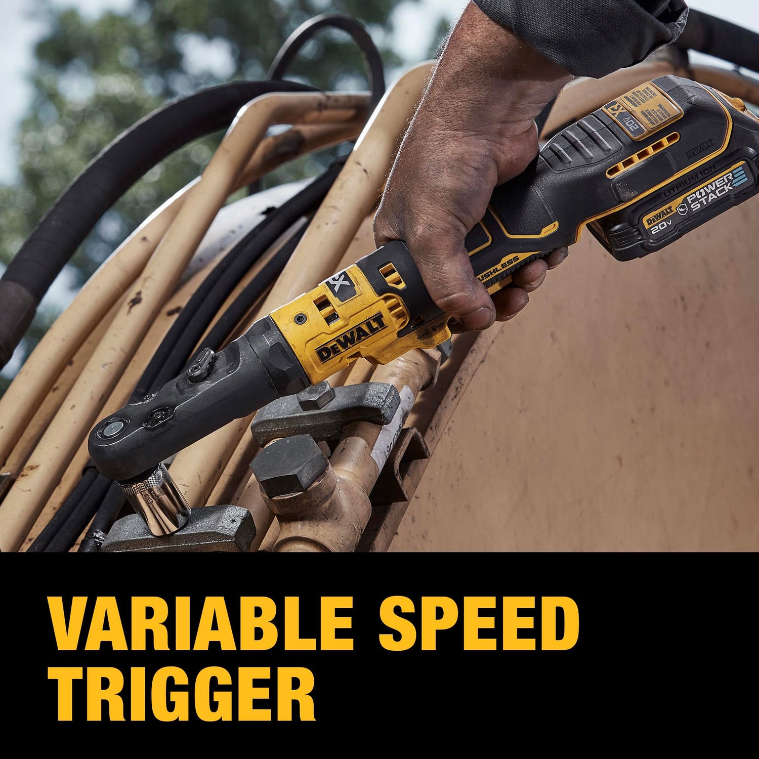 DEWALT 20V MAX XR Cordless Ratchet, 3/8" and 1/2" Sealed Head Ratchet, Bare Tool Only (DCF510B) DEWALT