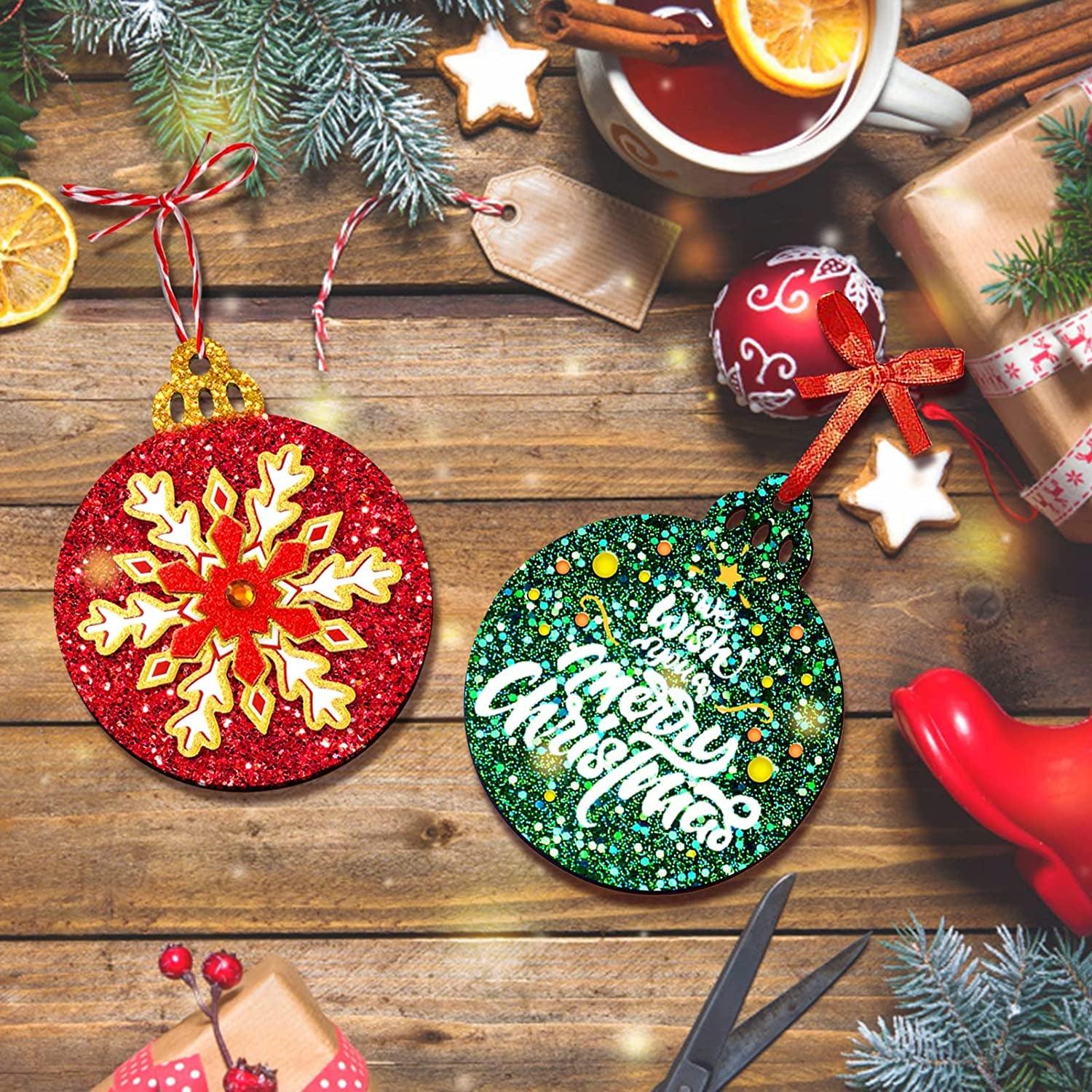 Christmas Resin Molds Silicone, 4 Pcs Christmas Ornaments round Shape Pendant Epoxy Resin Molds, DIY Crafts Jewelry Keychain Making Christmas Decorations - WoodArtSupply