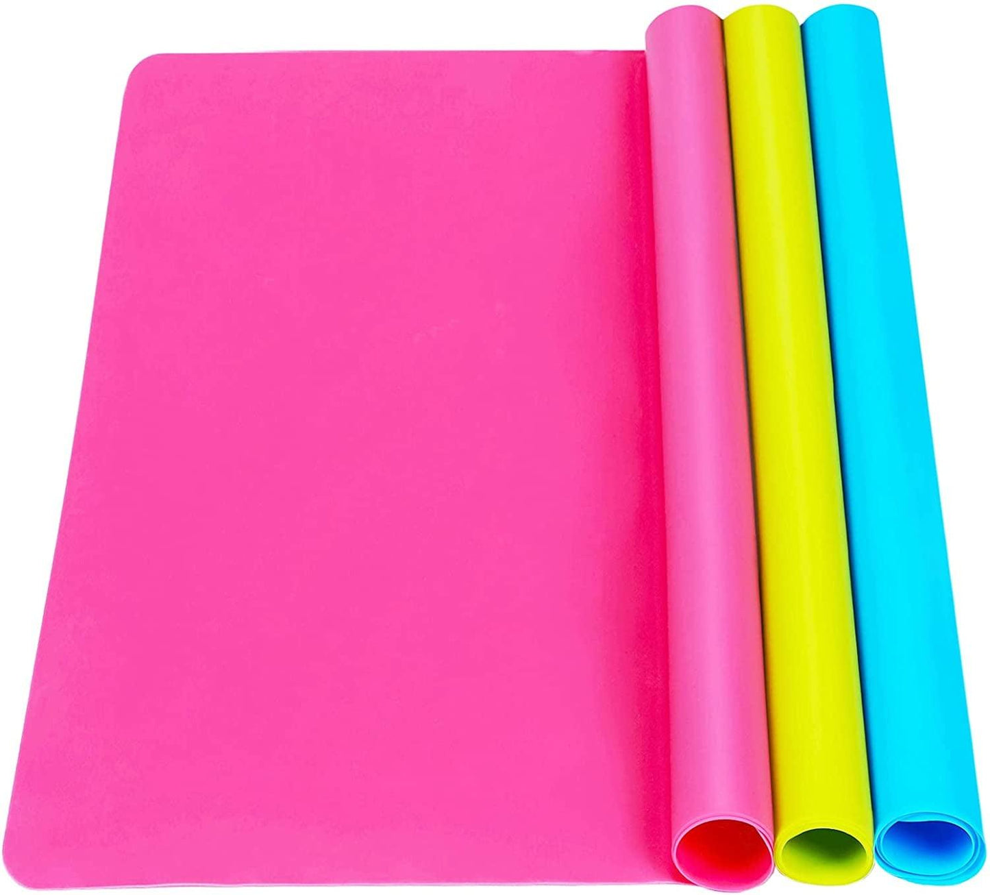 3 Pack Large Silicone Sheets for Crafts, Liquid, Resin Jewelry Casting Molds Mat, Silicone Placemat. 15.7” X 11.8” (Blue & Rose Red & Green) - WoodArtSupply