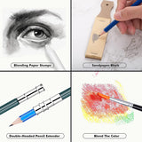 73 Drawing Set Sketching Kit,Pro Art Sketch Supplies with Sketchbook,Tutorial,Graphite,Colored WoodArtSupply