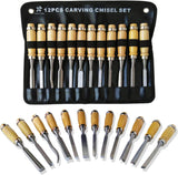 Wood Carving Chisels Sets - 12 Pcs, DIY Wood Carving Kit for Beginners, Sharp Woodworking Tools, Ideal for Beginners Gift WoodArtSupply