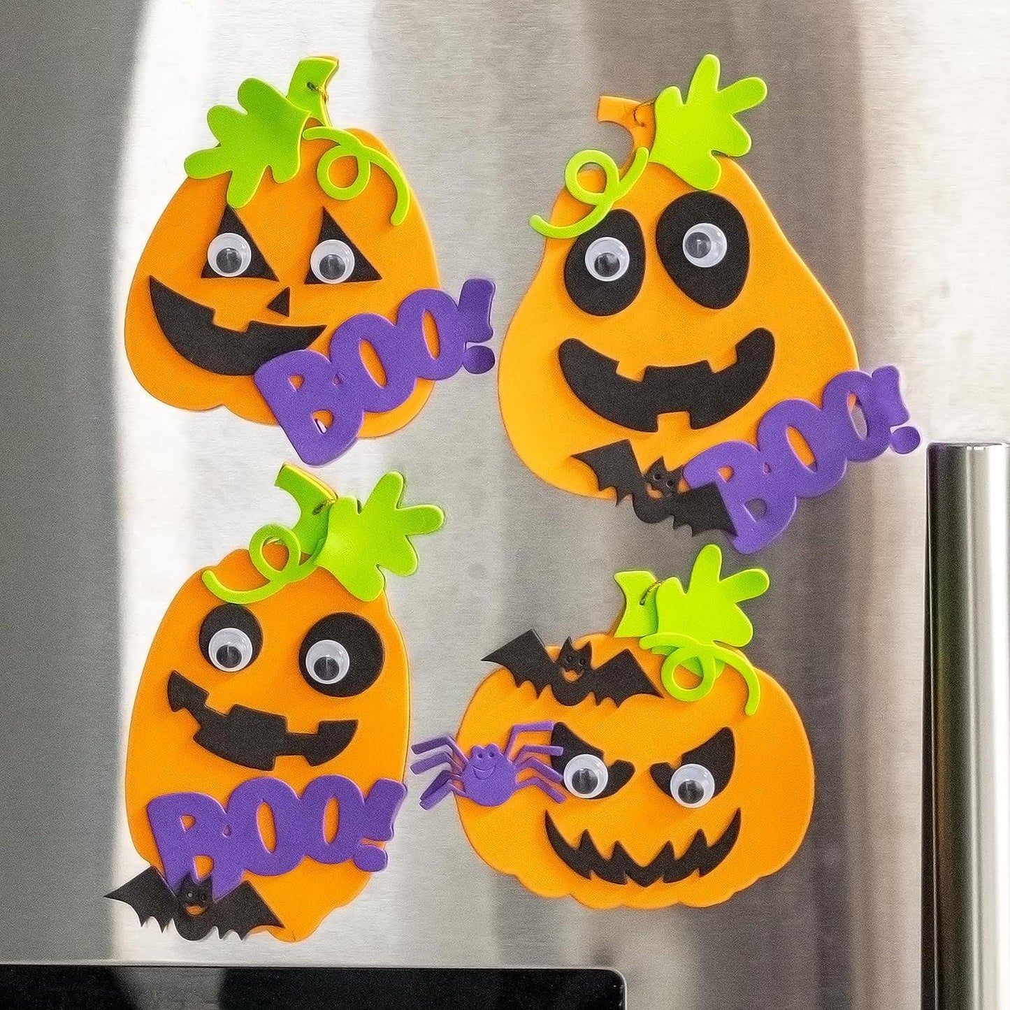 Create Your Own Halloween Pumpkins - Set of 4 - Halloween Crafts for Kids Ages 4-8 - DIY Party Favors, Ornaments, Magnets and Décor - WoodArtSupply