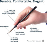 Detail Paint Brush Set - 5 Miniature Paint Brushes Size round 3/0 000 - Fine Tips Ergonomic Handles for Small Scale Models WoodArtSupply