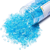 High Luster Crushed Glass, Broken Glass, Glass Gems Chips for DIY Resin Art Epoxy Crafts, Nail Art, Geode Painting, 1-3Mm(200G) (Ocean Blue) WoodArtSupply