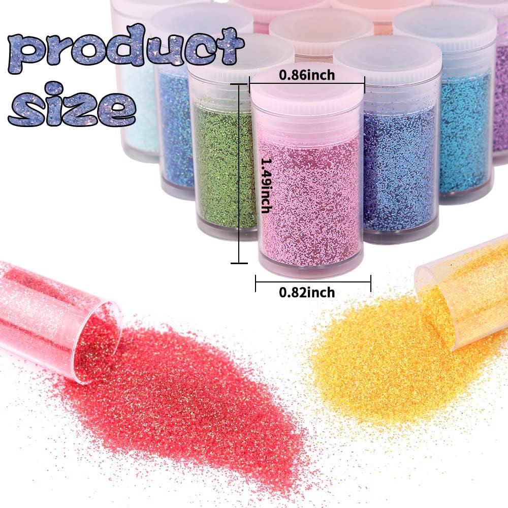 Ultra Fine Glitter 45 Colors Set, Holographic Glitter Powder for Tumblers, Arts and Craft Glitter, Iridescent Glitter for Epoxy Resin, Cosmetic WoodArtSupply