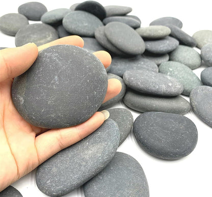 50PCS Painting Rocks, Black DIY Rocks Flat & Smooth Kindness Rocks for Arts, Crafts, Decoration - WoodArtSupply