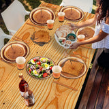 129 Pieces Hunting Birthday Party Supply Camping Party Plate Tablecloth Cup Napkins Wood Slice WoodArtSupply