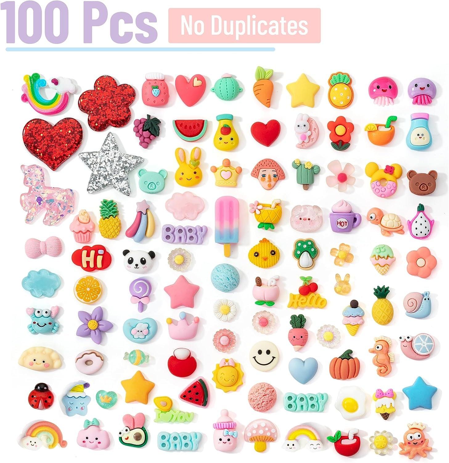Slime Charms, 100 Pcs, Resin Charms, Charms for Slime, Cute Charms, Flatback Resin Charms, Fake Candy Charms, Flatback Charms, Resin Flatback Charms, WoodArtSupply