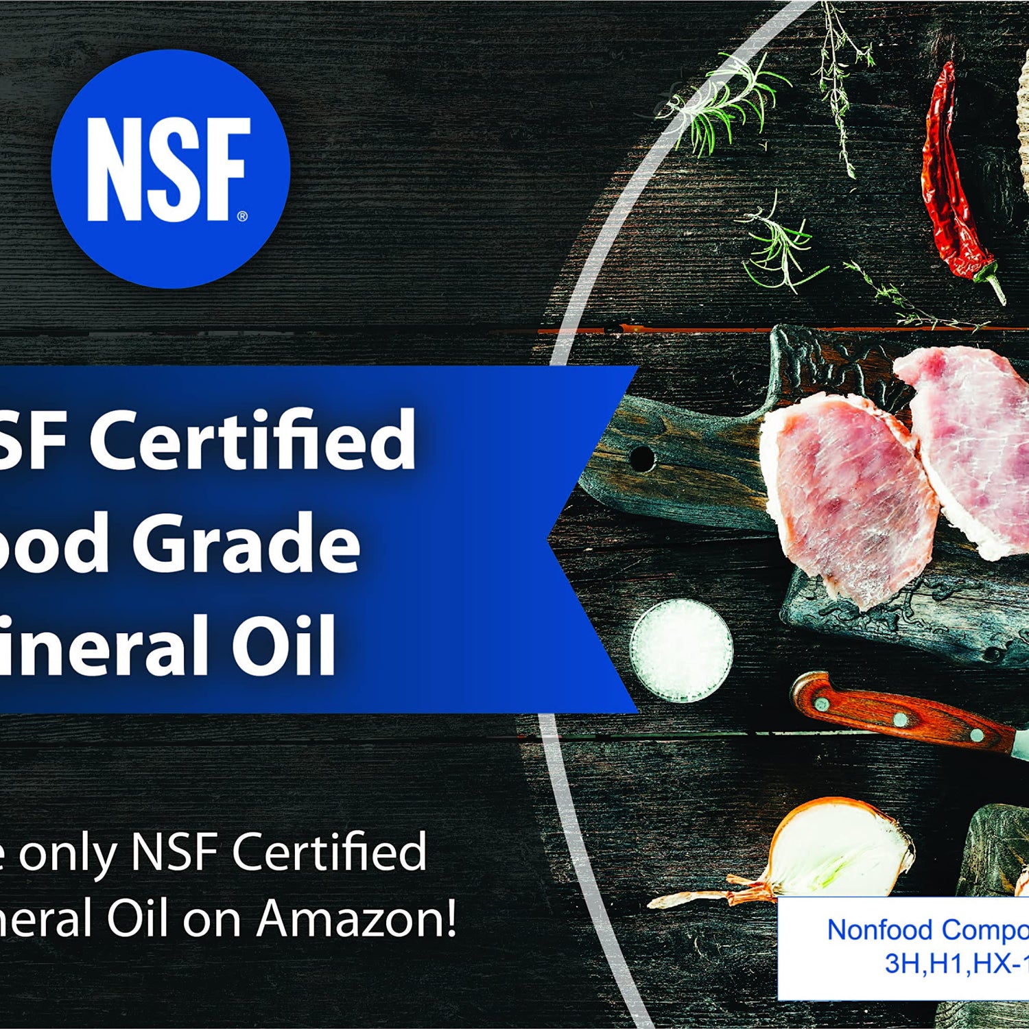 NSF Certified Food Grade Mineral Oil - Gallon (128oz), Certified Food Safe Conditioner for Wood Cutting Boards, Butcher Blocks and Stainless-Steel Sanco Industries