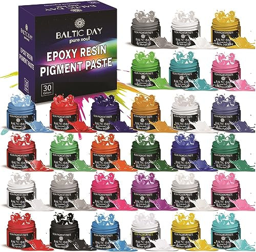 BALTIC DAY - 30 Pigment Pastes for Epoxy Resin Set - Epoxy Resin Color Pigment Paste - Opaque Resin Paste | Epoxy, Resin Art Paste | Resin Paste - WoodArtSupply