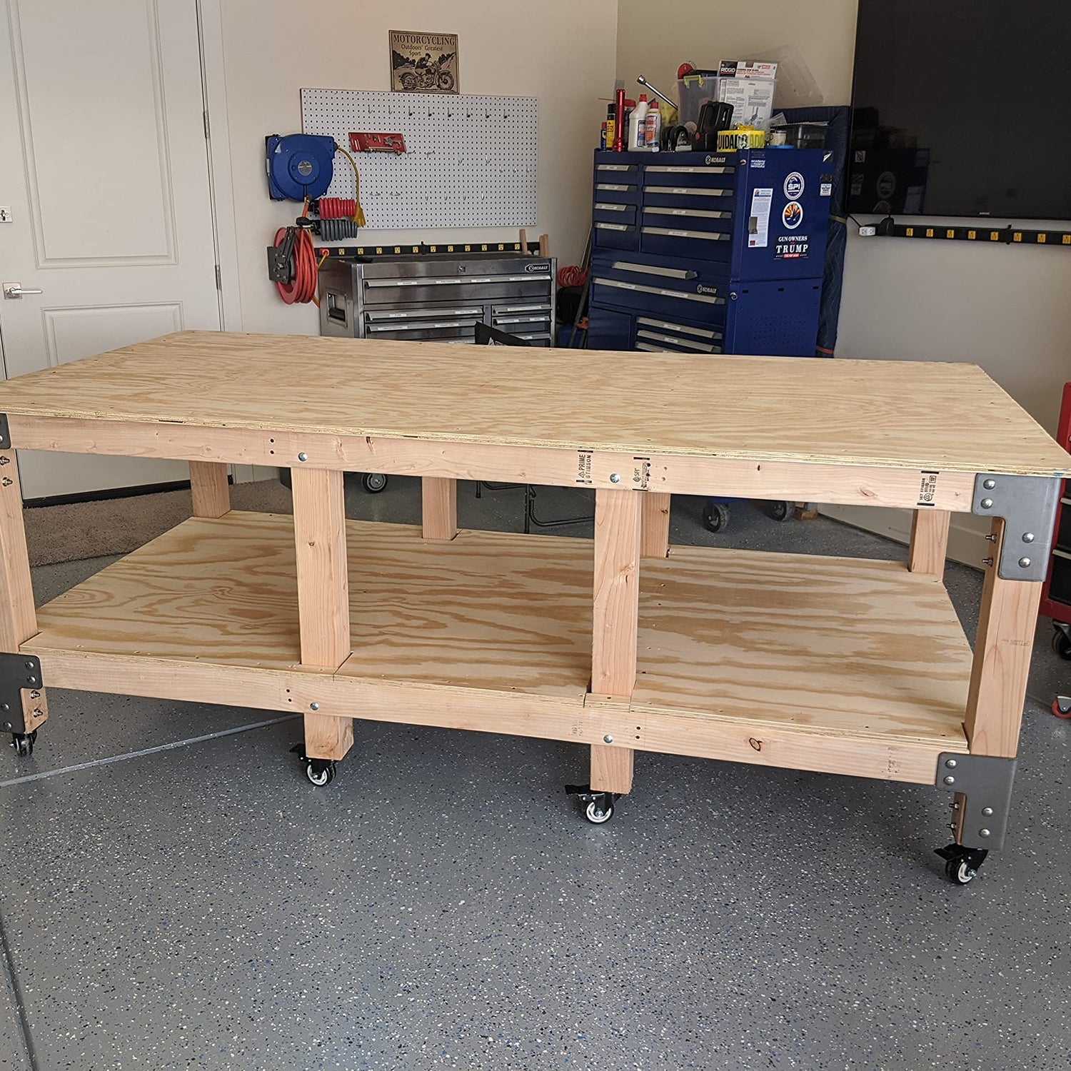 Eastwood 8 Pieces Steel Work Bench Brackets | 3/16 inch Heavy Gauge Steel Workbench Supports | DIY Heavy Duty Craft Table | Work Benches for Garage | Eastwood