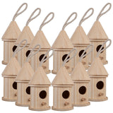 5" Wooden Hut Birdhouse by Make Market - Unfinished Birdhouse Made of 100% Wood, Outdoor Nesting Boxes - Bulk 12 Pack Make Market