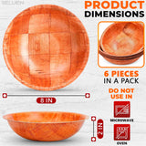6Pcs Wooden Salad Bowl Set - Decorative Bowls for Kitchen Large Serving Bowls for Entertaining Small Snack Bowls Set Soup - 8 Inch Fruit Bowl for Reluen