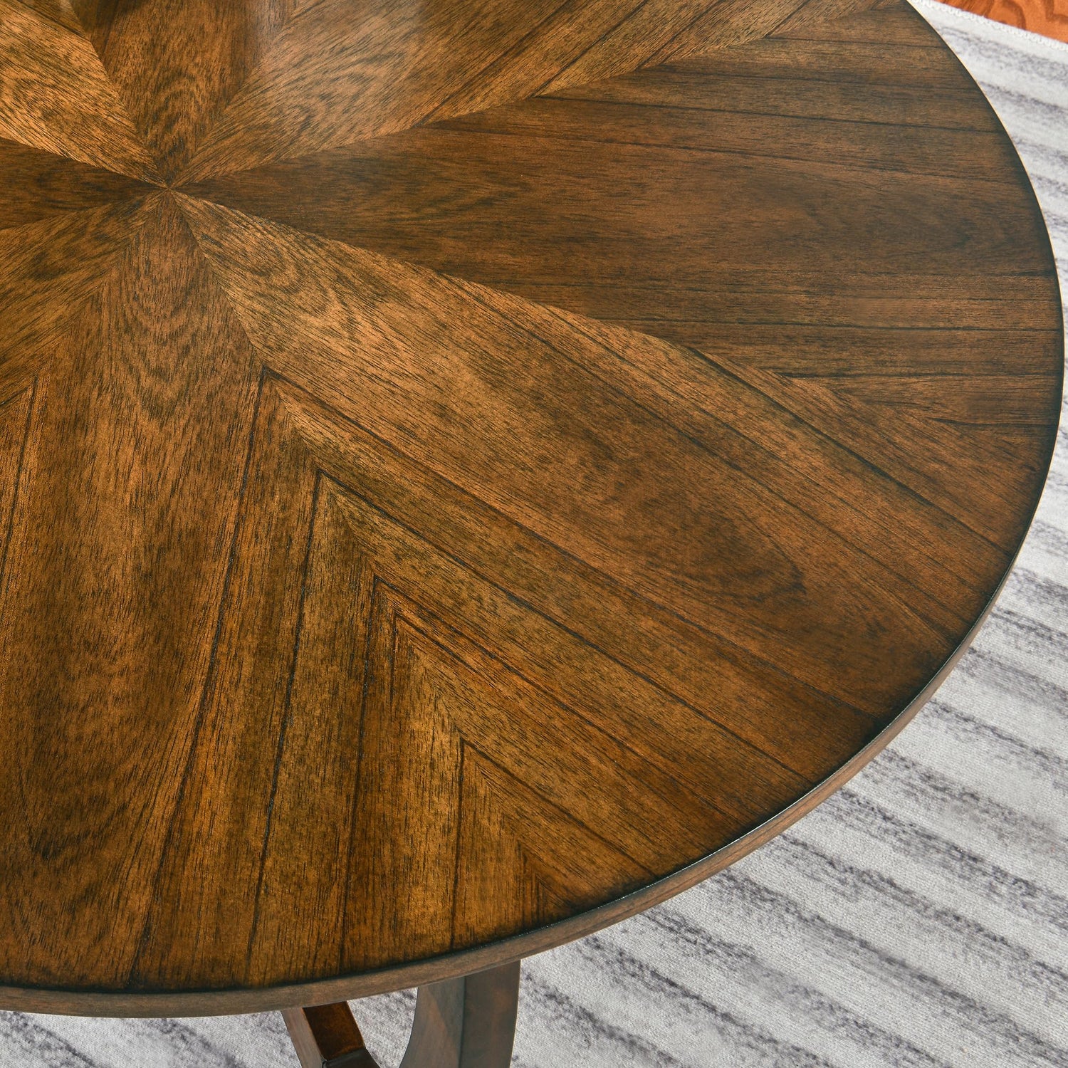 LEEMTORIG Round Coffee Table for Living Room Patio, 33.5" Mid-Century Modern Drum Round Wood Coffee Table with Cross Legs, Wood Grain Circle Coffee LEEMTORIG