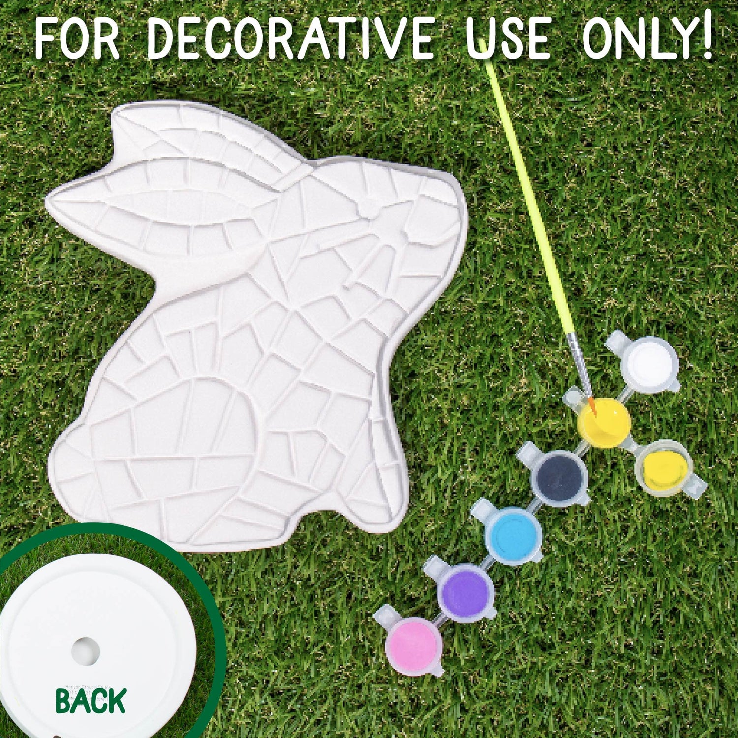 Creative Roots Paint Your Own Bunny Garden Stone, Craft Kits, Stepping Stones Kit for Kids, Ceramics to Paint, Ages 6+ Creative Roots