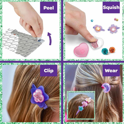 Crayola Glitter Dots Salon Hair Clips, DIY Kids Craft with Hair Accessories, Gift - WoodArtSupply