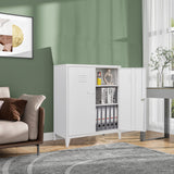 SISESOL Storage Cabinet with Doors and Shelves,40" Metal Storage Cabinet with Lock Door Adjustable Shelf,File Cabinet for Office Storage Cabinet, SISESOL