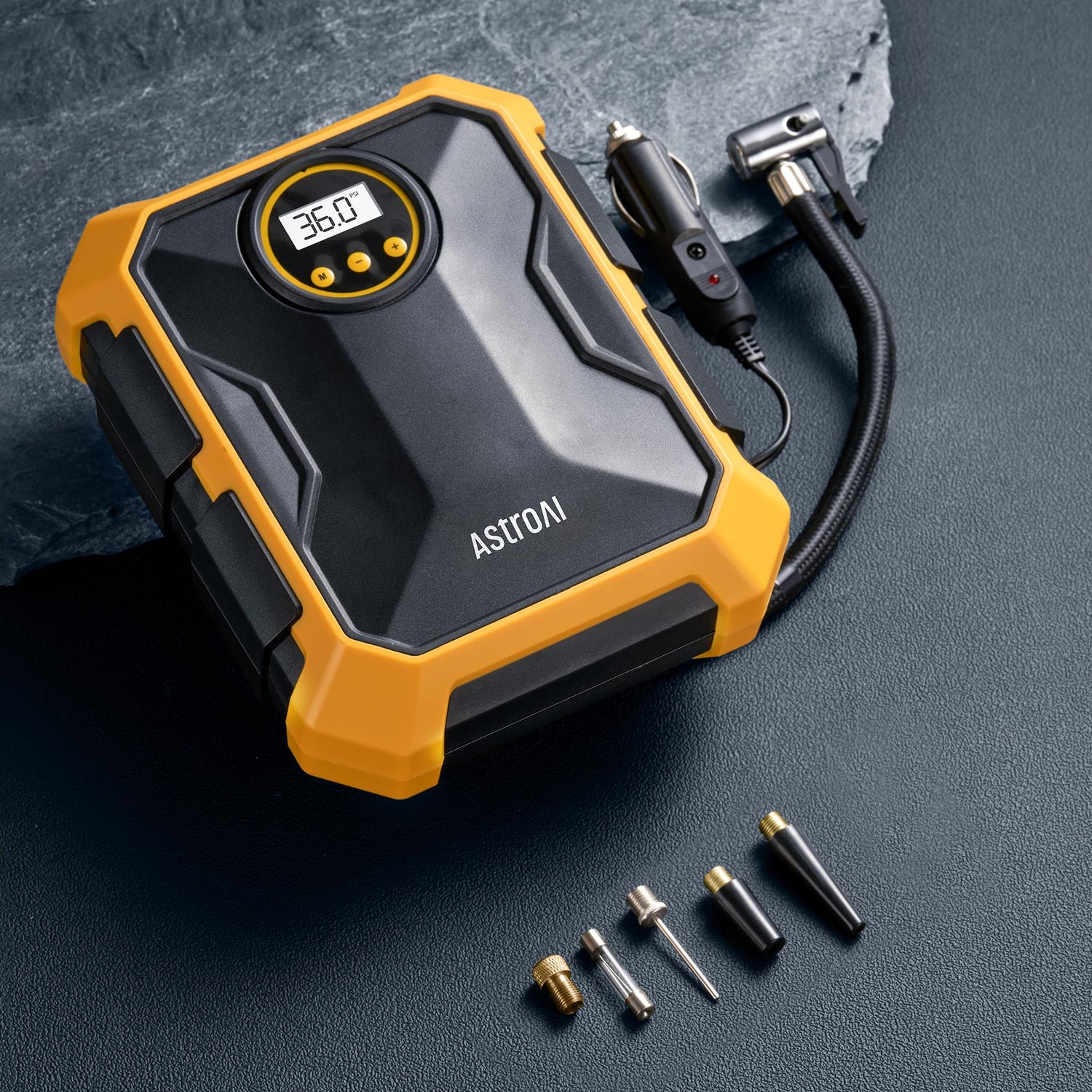 AstroAI Tire Inflator Air Compressor 12V DC Portable Air Compressor Car Accessories Auto Tire Pump 100PSI with LED Light Digital Air Pump for Car AstroAI