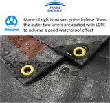 RAINDEWAY 10x20 Feet Super Heavy Duty Tarp 18 Mil, UV Resistant, Weatherproof, Multipurpose Waterproof Poly Tarp with Reinforced Edges, Brown/Gray RAINDEWAY