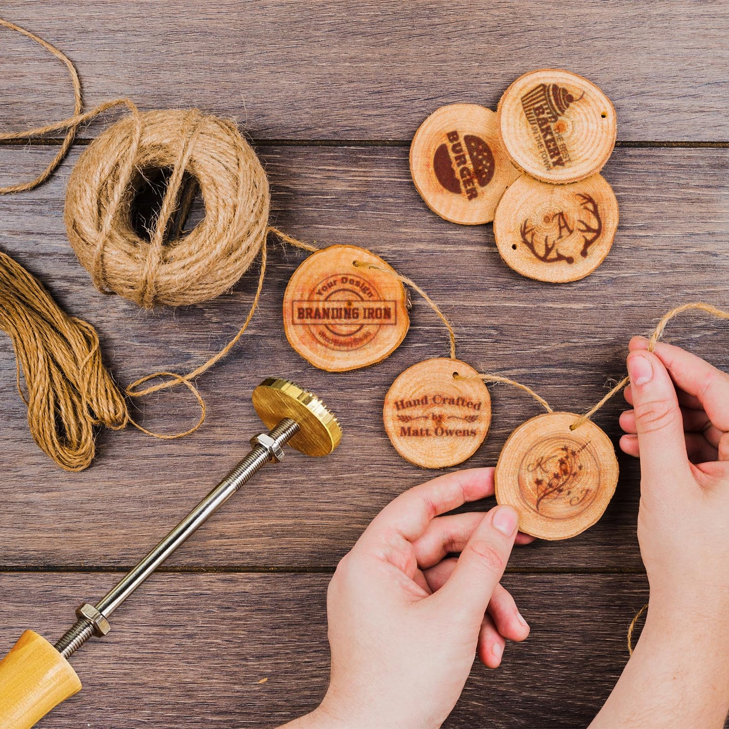 Custom Metal Branding Iron – Personalised Electric Logo Stamp for Wood, Leather, and More Bliver