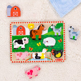 Melissa & Doug Farm Wooden Chunky Puzzle (8 pcs) - Farm Animal Toys For Kids, Wooden Puzzles For Toddlers Ages 2+ - FSC-Certified Materials Melissa & Doug