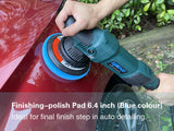 HONE Car Polisher, 15mm Long-Throw Random Orbital Polisher, Buffer for Car Detailing,6"/5"/850W Dual Action Polisher with Variable Speed-HNPR615B HONE