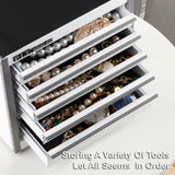 P.I.T. Mini White Tool Box, Portable 5-Drawer Micro Roll Cab Steel Tool Box with Liner, White Small Tool Case for Tools Storage, Home DIY P.I.T.