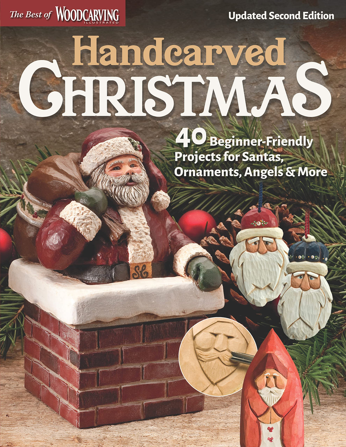 Handcarved Christmas, Updated Second Edition: 40 Beginner-Friendly Projects for Santas, Ornaments, Angels & More (Fox Chapel Publishing) Woodcarving WoodArtSupply