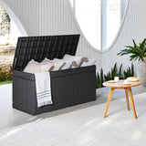 Homall 85 Gallon Large Resin Deck Box Waterproof Outdoor Storage with Padlock Indoor Outdoor Organization and Storage Container for Patio Furniture Homall