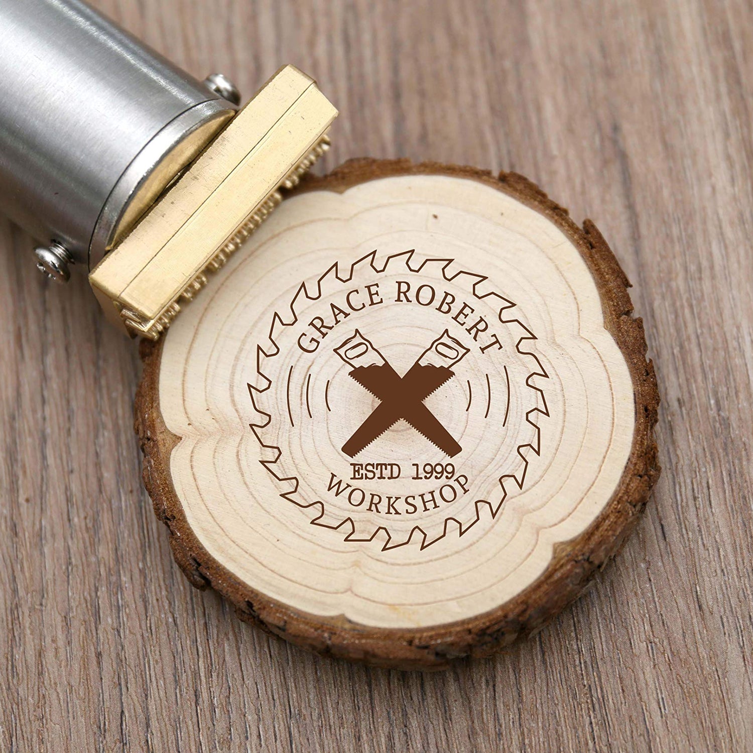 Custom Electric Wood Branding Iron with Personalised Stamp - 200W Heat Stamp for BBQ & Crafting (1.5") N-K