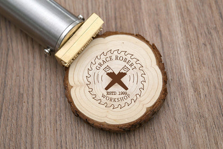 Custom Electric Wood Branding Iron with Personalised Stamp - 200W Heat Stamp for BBQ & Crafting (1.5") N-K
