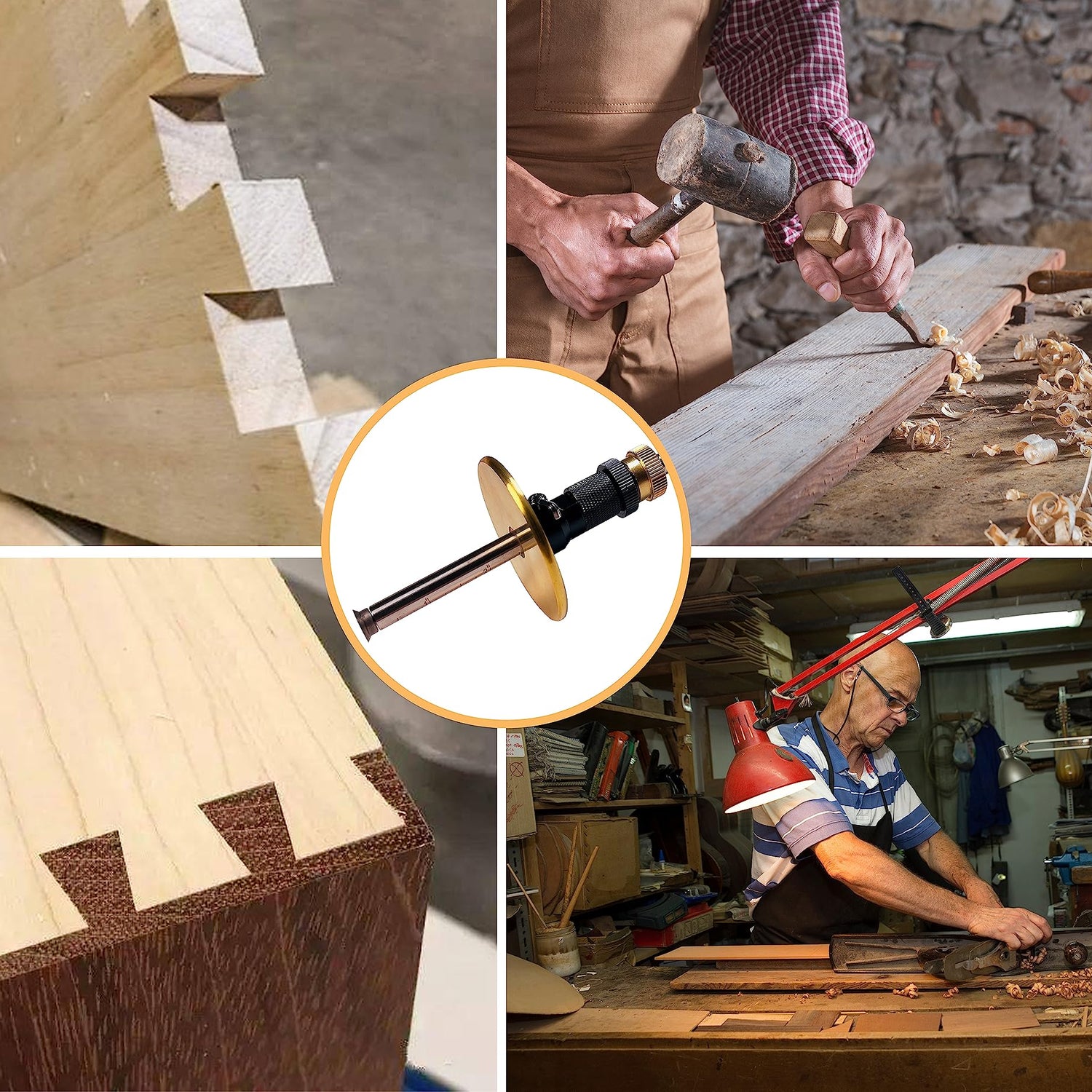 YOSELIN Dovetail Jig Wheel Marking Gauge Plus Woodworking Tools Tool Set Including 2 Cutters 1 Pencil 1 Anodized Aluminum Dovetail Marking Jig The YOSELIN